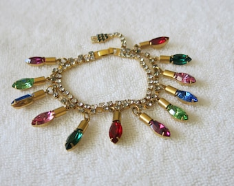 FREE US SHIPPING!  This Dorothy Bauer set is so clever!  Fun and whimsical Vintage Dorothy Bauer Christmas Light Bracelet and Earrings