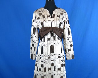 Mod Space Age 1960's Shantung  Dress High End Couture