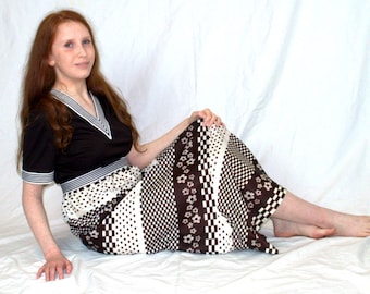 NEW LOWER PRICE Maxi Dress 1970's Geometric Design