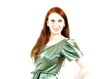 Satin Fit and Flare 1950's Dress