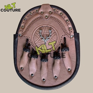 Schottischer Kilt Sporran aus Leder in Braun mit Kette