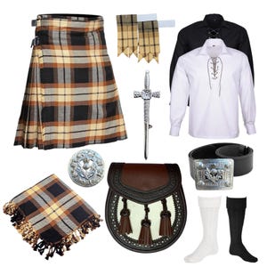 Conjunto de kilt con estampado de cardo para hombre, traje de boda escocés, conjunto de kilt tradicional de tartán 11, disponible en más de 50 tartanes de clan.