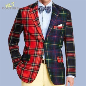 Scottish Men&#39;s Modern Fashion Tartan Jacket - Highland Wedding Tartan Jacket - Custom Size Tartan Coat