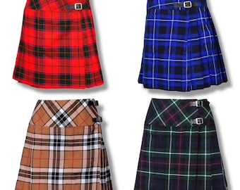 Ladies Tartan Mini Kilt - Back Pleated Ladies Skirt - Highland Games Kilt - Scottish Ladies Sports Mini Kilt - Available in 45+ Clan Tartans