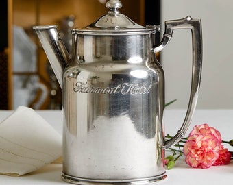 Large Vintage Fairmont Hotel, San Francisco Coffee Pot, Hotel Silver