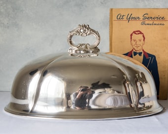 Antique Victorian English Silverplate Food Dome, Hotel Silver, Food Cover