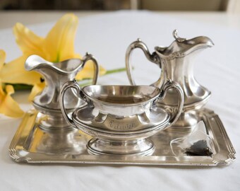 Antique Hotel Colonial 3-Piece Serving Set, Hotel Silver