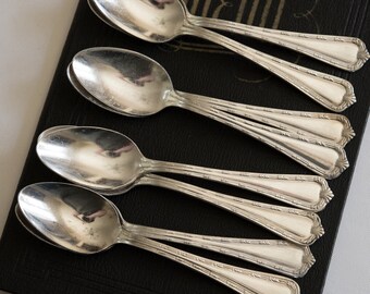 Set of 8 Vintage Ritz Carlton Hotel Teaspoons, Hotel Silver