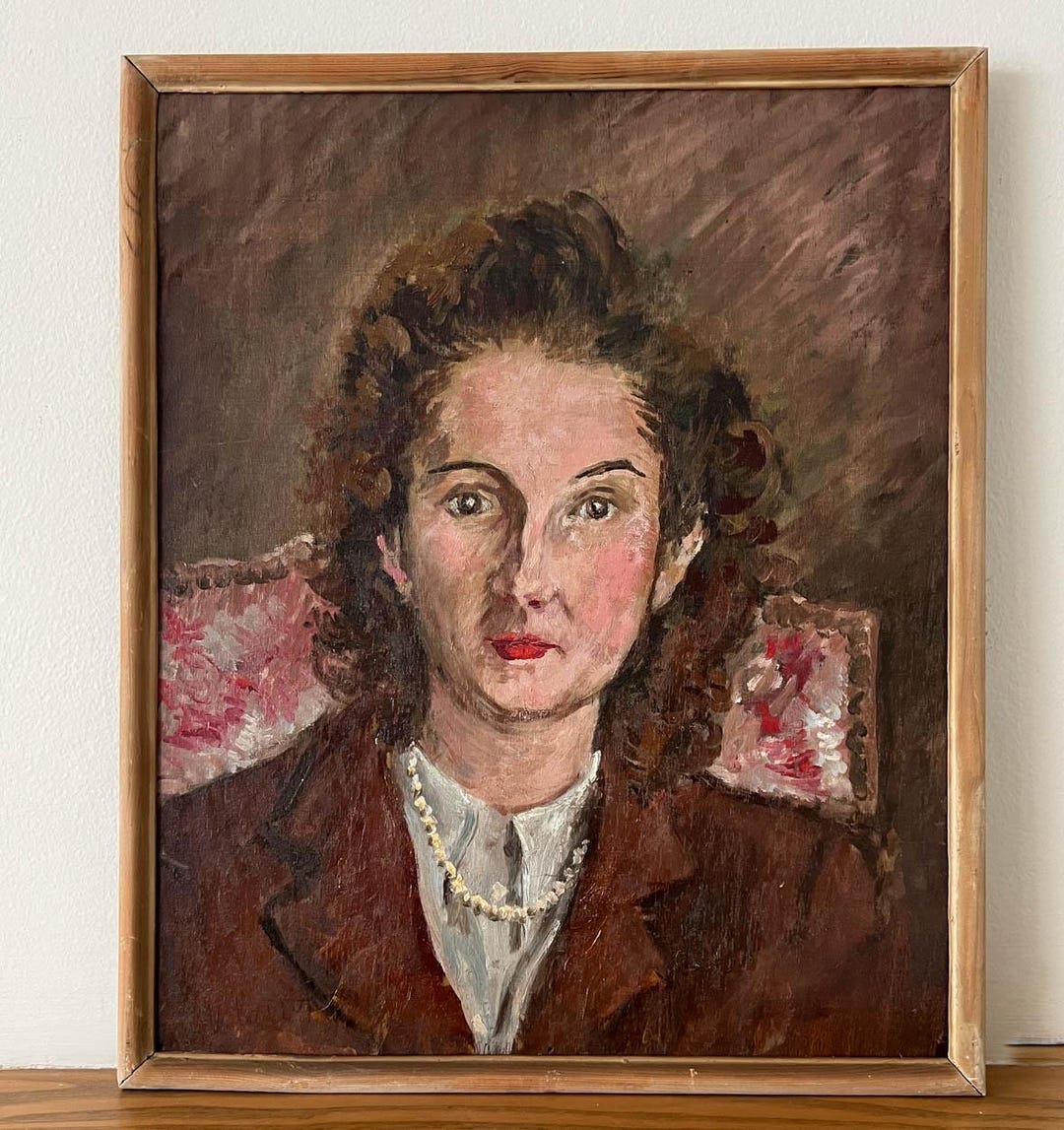 Vintage French Expressionist Woman Portrait Oil Painting - Etsy