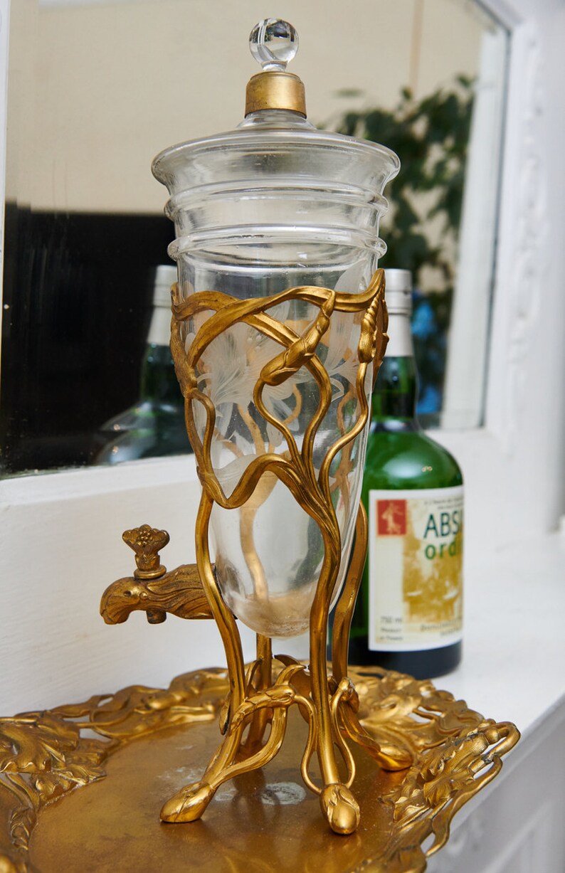 Rare French c. 1900 Art Nouveau Gilt Absinthe Fountain Etsy