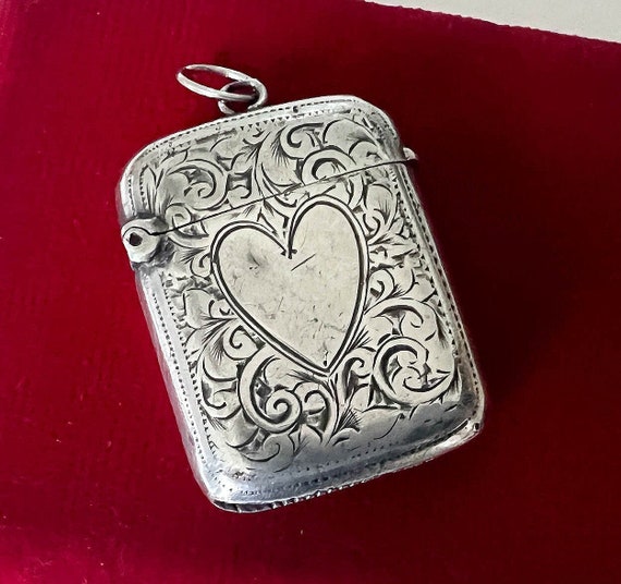 Victorian English Sterling Silver Vesta Pendant w… - image 1