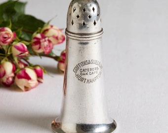 Antique Sheffield Caterers Oak Cafe Sugar Shaker, Hotel Silver