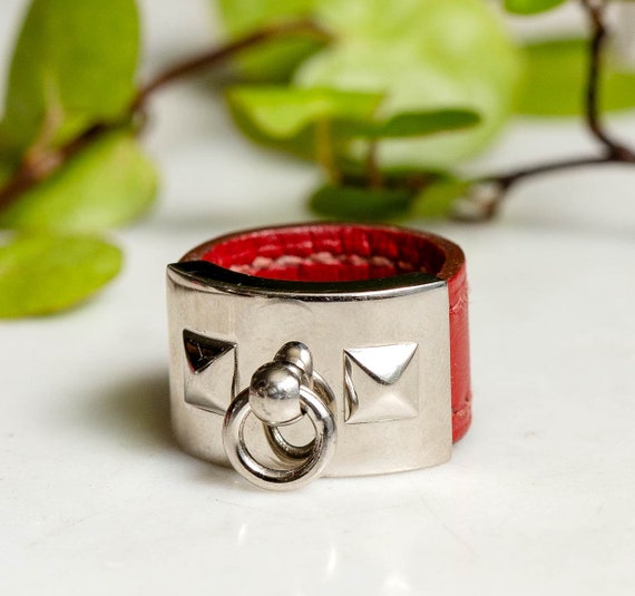 Hermés Collier De Chien Leather Ring, Vintage Hermés - Etsy Hermés Collier De Chien Leather Ring, Vintage Hermés - Etsy