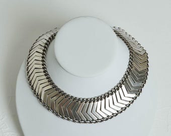 1940s Vintage FarFan Mexican Sterling Silver Collar Necklace