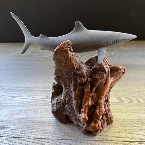 John Perry Nautik HAI Skulptur Küstenkunst Treibholz Vintage Nummeriert - J