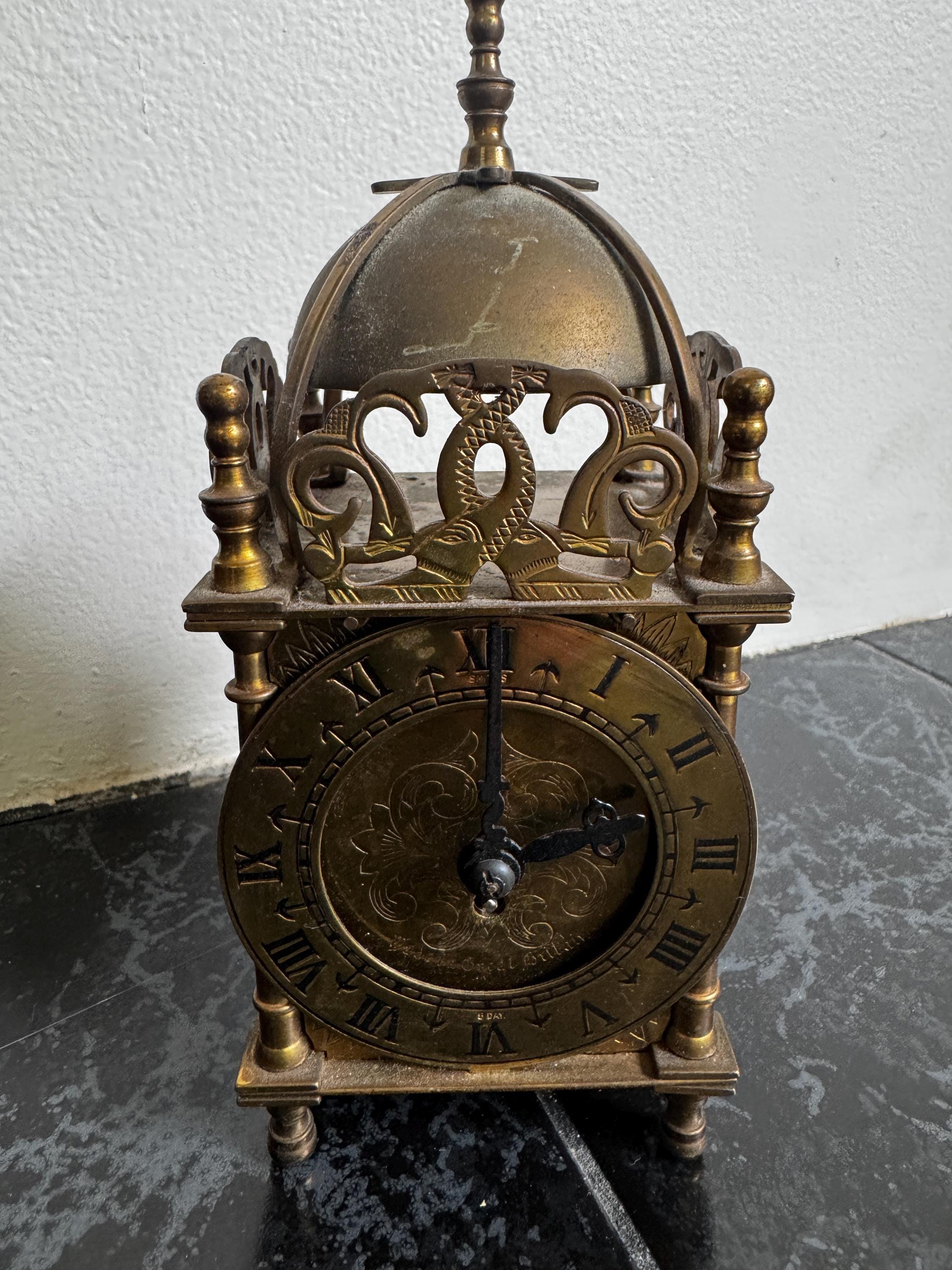 イングランド製Enfield Clock Co. ジャンク　振り子穴3箇所カギ付 FOR REPAIR: Vintage SMITHS ENFIELD Wood Mantle Clock Britain