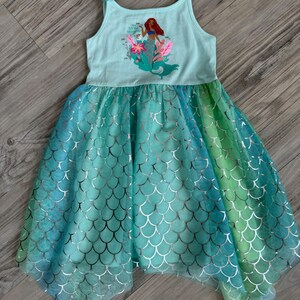 chinese dress ladies Disney Princess Ariel Toddler Girl Character Print Bowknot Mesh Ruffled Romper Pink, Pink / 2 Years main image 1