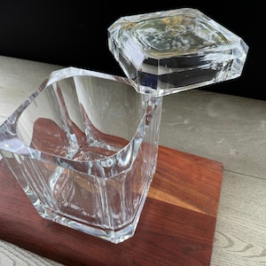 MINT LUCITE CARLISLE Modernist Mid Century Grainware Ice Bucket with Sliding Lid 1980&#39;s - J