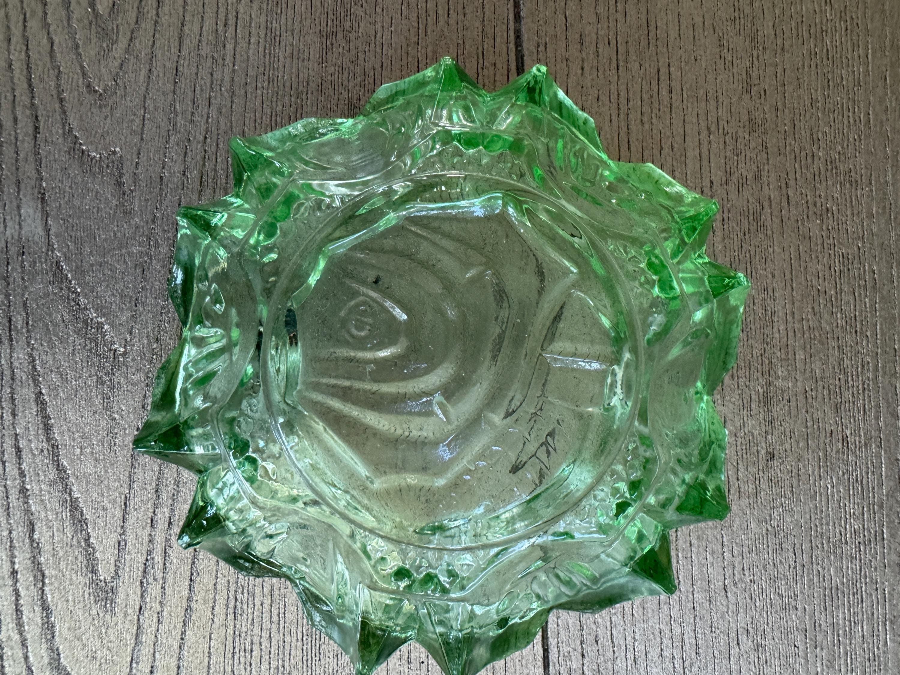 s新品SARGASSO GLASS BOWL | green VINTAGE Heavy GREEN GLASS Bowl, Green VASE, Vintage Glass Bowl Light