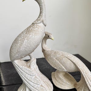Pair of Mid 20th Century Chia Craft Textured Peacock or Pheasant Birds Elegant - J