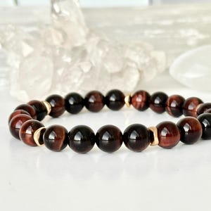 Pulsera de ojo de tigre rojo, pulsera de ojo de tigre AAA, pulsera de cuentas, pulsera de piedras preciosas de ojo de tigre, regalo para ella, regalo para él