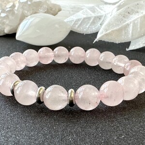 AA Rose Quartz Bracelet, Love Stone, Gemstone Bracelet, Rose Quartz Bracelet, Gift For Her, Heart Chakra Bracelet