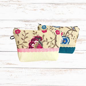 Kulturbeutel Baumwolle/Cord – handgemachter Kulturbeutel Damen – Kosmetiktasche Stoff mit Reissverschluss -Geschenk für Sie bild 8