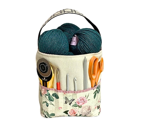Projekttasche/Utensilo für Strick- und Häkelprojekte, Geschenk Schwester, Projekttasche für Wolle, Geschenk Strickliebhaber, Geschenkideen
