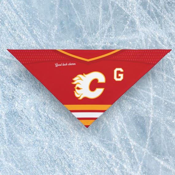 Calgary Flames Comfy Dog Bandana Pet Bandana Hockey Pet