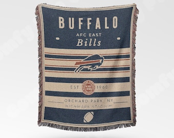 Buffalo Bills Vintage-Styled Woven Blanket / Retro Football Throw / NFL Team Decor / Classic Football Fan Gift