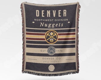 Denver Nuggets Vintage-Styled Woven Blanket / Retro Basketball Throw / NBA Team Decor / Classic Basketball Fan Gift