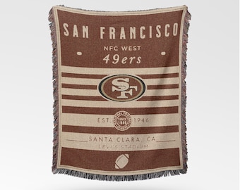San Francisco 49ers vintage-stijl geweven deken / retro voetbal plaid / decor NFL team / klassiek cadeau voetbalfan