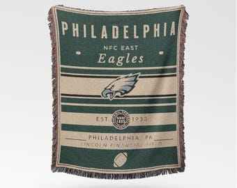 Philadelphia Eagles Vintage-Styled Woven Blanket / Retro Football Throw / NFL Team Decor / Classic Football Fan Gift
