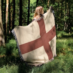 England Flagge gewebte Decke / England Fußball werfen / Britische Wohnkultur / St George Cross Decke / Fußball-Fan Geschenk / Nationalmannschaft Dekor