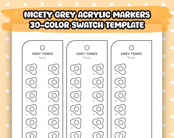 Niceties Examples Printable Nicety 30 Grey Color Swatch Template | Acrylic Marker Single ...