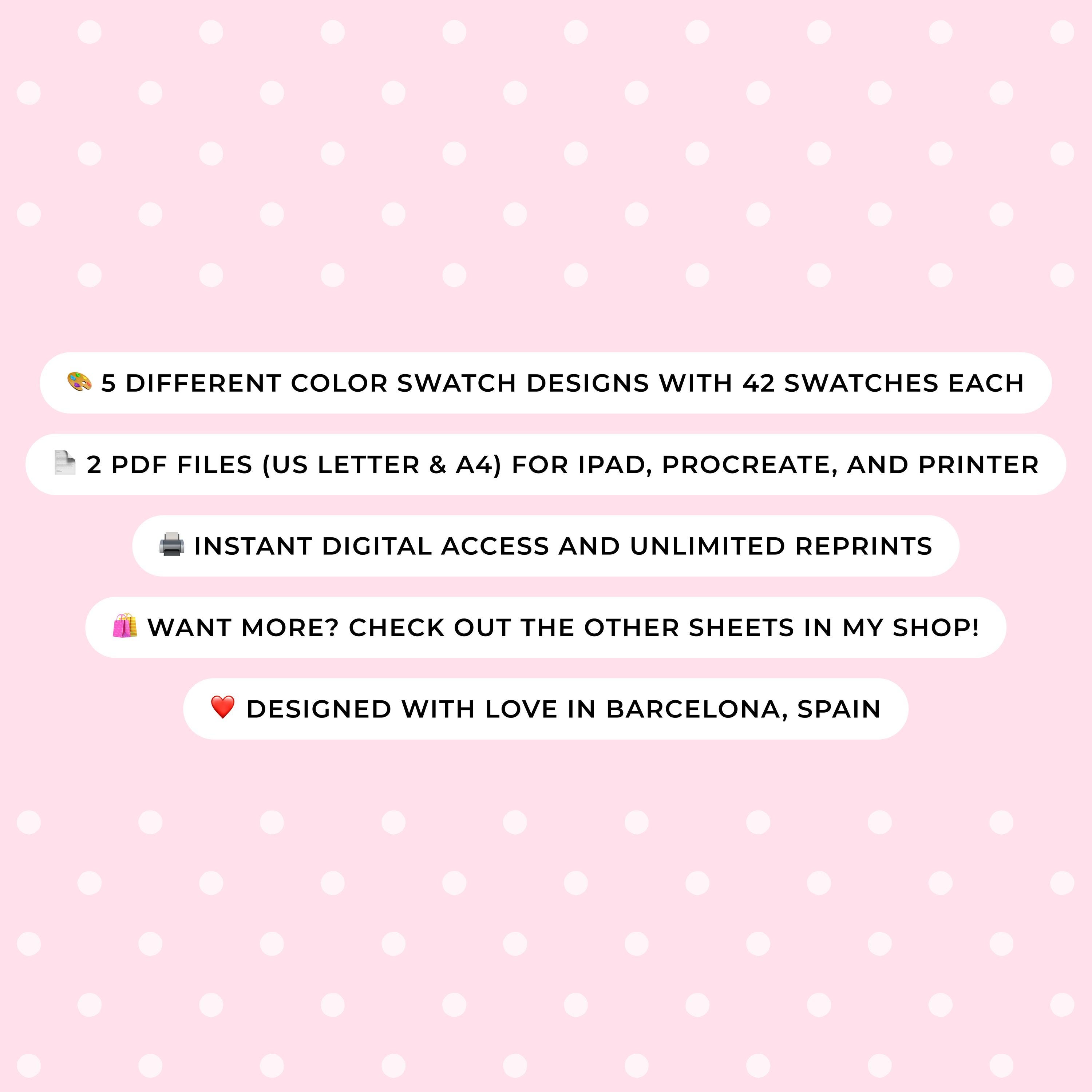 Printable Coloring Swatch Charts Pdf Cute Alcohol And Acrylic Marker