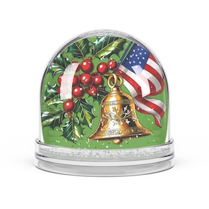 Taza con forma de bola de nieve, regalo patriótico de Navidad, herencia religiosa de EE. UU., decoración rústica americana, decoración navideña, decoración festiva de invierno