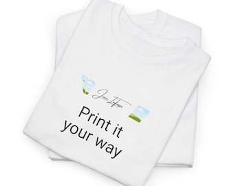Jean LaTasse Promo T-Shirt with QR Code: Unisex Heavy Cotton Tee