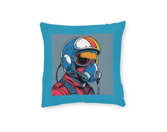 Aviator Square Pillow: Fighter Pilot Room Decor