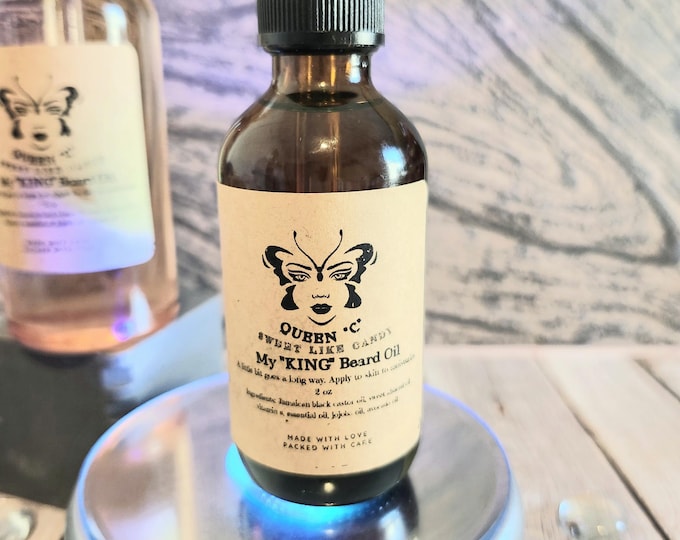 My KING Beard Oil 2 oz . Spa Gift, Relaxation Gift,Self Care Package, Bath and Body Gift, Pamper Gift Set, hydrating, natural Moisturizer