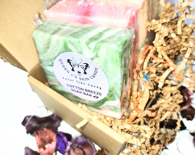 Soap Gift Box - 5 pack large bars (includes soap pouch) - 21 different scents to choose from