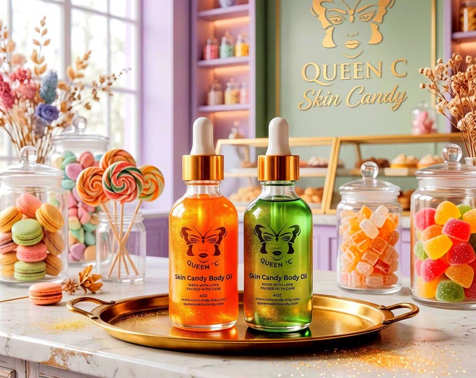 Gold Shimmer Body Oil: 2oz Scented Moisturizer - Spa Gift