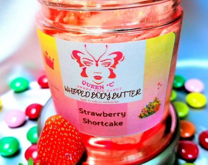 Bakery Shop Collection- Men and Women Whipped Body Butter skin candy 8 oz, 4 oz & 2 oz - You can personalize your Bling Lid with initial