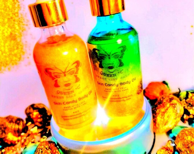 Gold Shimmer Body Oil: 2oz Scented Moisturizer - Spa Gift