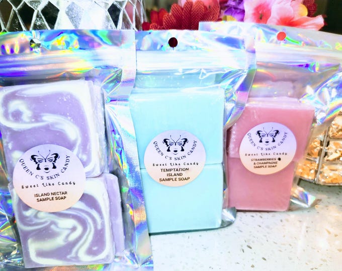 Soap Bar Samples Grab Bag (4 sample bars) includes soap pouch