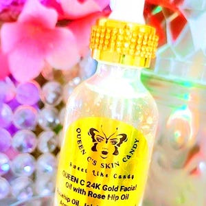 24K Gold Facial Oil: Rosehip, Jojoba, Argan - Organic Skincare