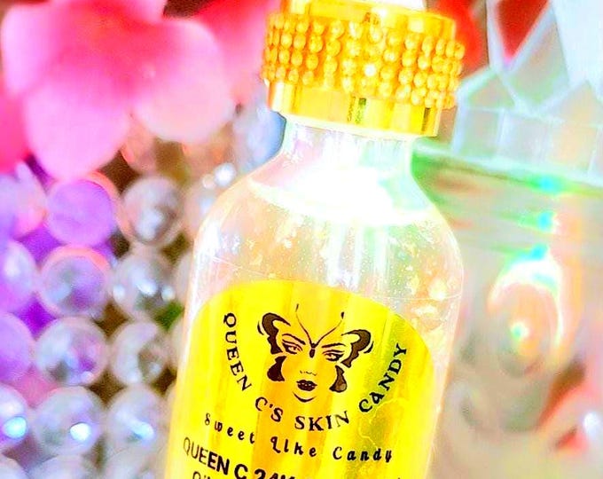 Queen C's 24K Gold Facial Oil with Rosehip Oil & 24K Gold Flakes-unscented or lightly scented 1oz or 2oz|Natural Skincare| Organic Skincare