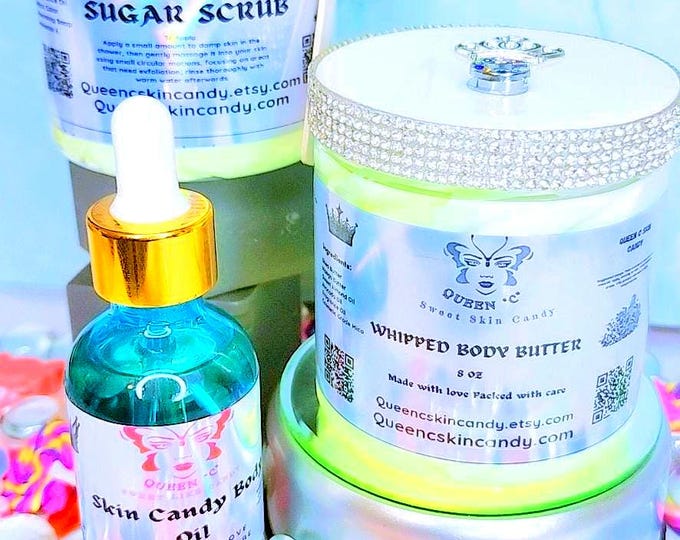 BOSS Trio Bundle Collection - Whipped Body Butter, Body Oil and Sugar Scrub -Self Care Package| Bath & Body Gift| Pamper Gift|Valentine Gift