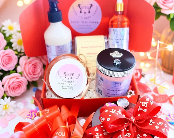 Deluxe EDP Perfume Gift Box: Whipped Body Butter, EDP Perfume, Body Oil, Lotion, Yummy Soap & Candle