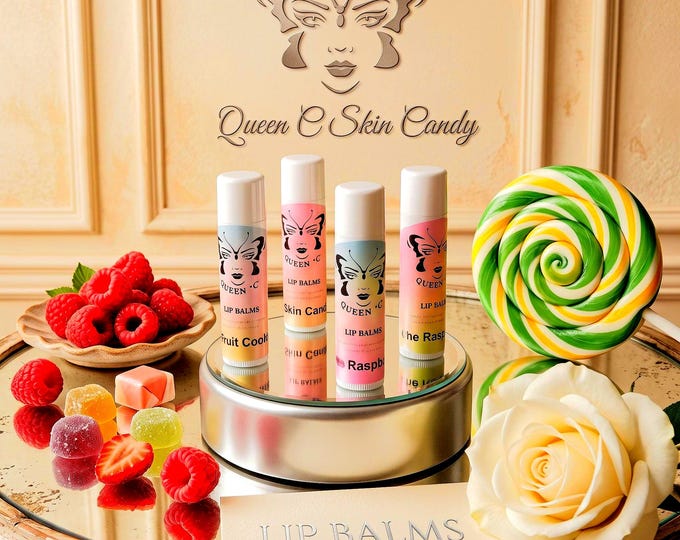 Lip Balms 27 flavors (Blue Raspberry, Hot Cocoa, Cherry, Peppermint, Coconut, Strawberry, Fruit Punch, Fudge Sundae, Cake Batter and more)